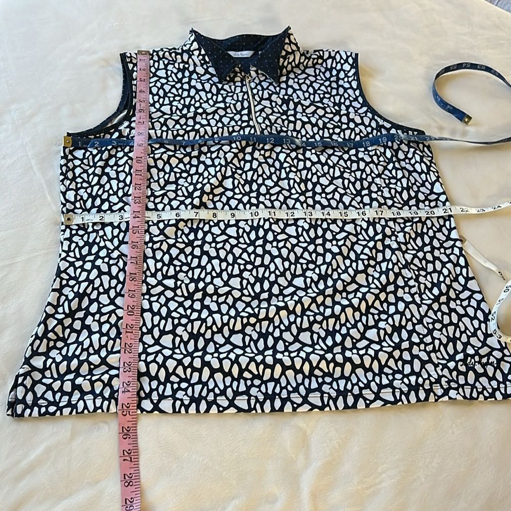Lady Hagan Golf Top Slacks Matching Set Womens XLarge Sleeveless Navy Blue White - Picture 9 of 13